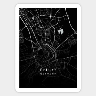 Erfurt Germany City Map dark Sticker